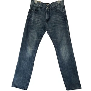 F.U.S.A.I. Jeans para hombre talla 34 x 31 pierna recta denim desgastado lavado medio - Imagen 1 de 12