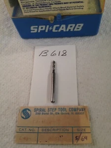 1 NEU SPI 5/64 ZOLL (0,078 ZOLL) VOLLHARTMETALL SPIRALBOHRER USA 1-1/2 ZOLL OAL HERGESTELLT IN DEN USA (B618) - Bild 1 von 2