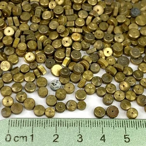 50 Bronze Watch Crowns 5mm Part Steampunk Watchmakers Repair Job Lot Vtg Gold - Picture 1 of 9