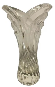 Mikasa Cut Crystal Vase Spring Flair 8" Clear Original Sticker Flowers Heavy - Picture 1 of 7
