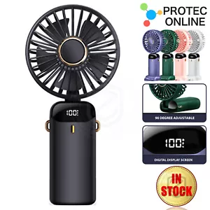 Handheld Fan Rechargeable USB Portable with 5 Speeds&Digital Display Ultra Quiet - Picture 1 of 22