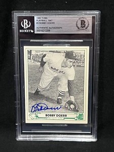 BOBBY DOERR RED SOX SIGNED AUTOGRAPH AUTO 1985 TCMA PLAYBALL 1947 #3 BAS BECKETT
