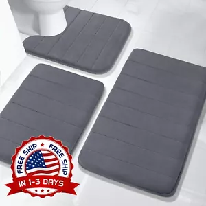 Juego De Alfombras De Baño, Alfombrillas De Baño Absorbentes Y Suaves, 3 Piezas. - Picture 1 of 8