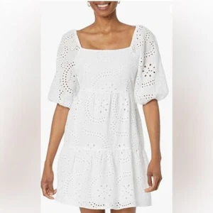 Sanctuary Weekend Eyelet Babydoll Dress White - Picture 1 of 5