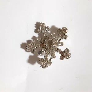 Broche copo de nieve vintage pedrería 1" bling - Imagen 1 de 2