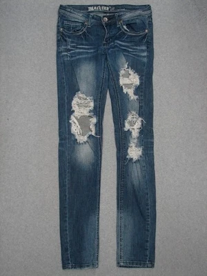 QB01435 **MACHINE** SKINNY WOMENS JEANS sz5; DISTRESSED! - Image 1 of 4