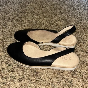 SOUL Naturalizer Womens IDEA DORSAY Black Ballet Flats Size 9.5 Worn Once - Picture 1 of 6
