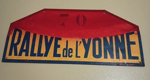 Ancienne Plaque De Rallye Rally Plate L'YONNE - Picture 1 of 2