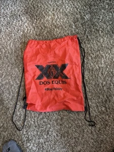 DOS EQUIS XX Drawstring Cinch Sack Backpack School Tote Gym Beach Travel Bag RED - Picture 1 of 3