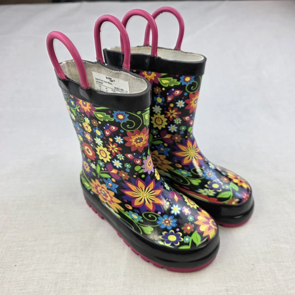 Niñas Western Chief Botas de Lluvia Multicolor Flores Talla 7 Juveniles Impermeables Foto 1 de 4