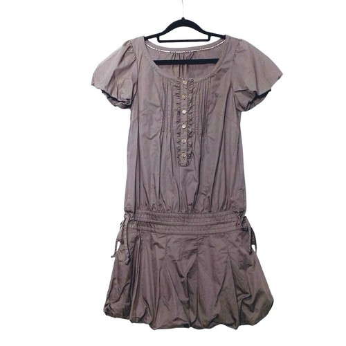 Mini abito Burberry blu etichetta silhouette palloncino maniche a sbuffo