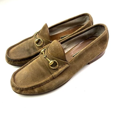 Gucci 1953 Horsebit Burnished Brown Nubuck Loafers size 11 - image 1 of 4