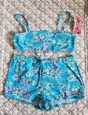 Traje de baño St. Tropez nuevo con etiquetas 2 piezas talla 10 para dama azul lavanda amarillo Foto 1 de 4