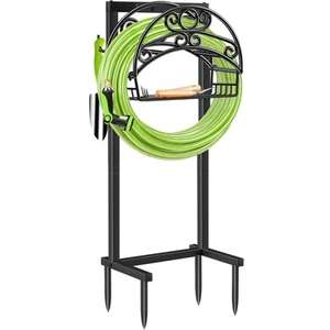Garden Hose Holder Upgraded Water Hose Holder with Storage Basket Heavy Duty ... - Picture 1 of 7