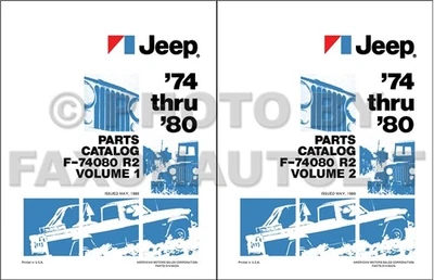Jeep Parti Libro 1980 1979 1978 1977 1976 1975 1974 CJ Pickup Wagoneer Cherokee - Immagine 1 di 4