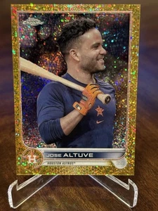 2022 Topps Chrome Jose Altuve Gold Speckle Refractor Image Variation SP/50 - Imagen 1 de 3