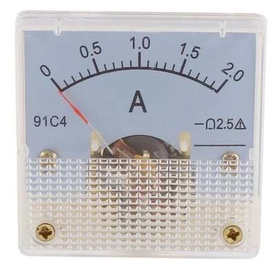 91C4 DC 0-2A Rectángulo Mini Analog Panel Ammeter Gauge Amperímetro Clase 2.5 - Imagen 1 de 3