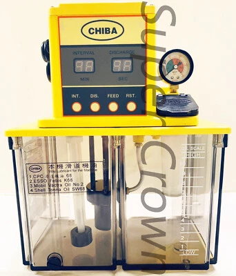 Chiba CNC Lube Pump 4L Tank for Industrial Machines w/ Resistant-Type CE 110V