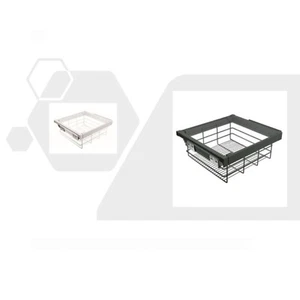 ELITE WIRE BASKET WHITE - WARDROBE - PRACTICAL - SOFT CLOSE 600, 800, 900 - Picture 1 of 7