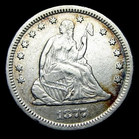 1877-CC Seated Liberty Quarter Silver ---- Stunning Rare Coin ---- #TT662 Cover