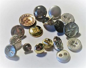 Je 10 Stück Metallknöpfe, Kinderknöpfe,Puppenknöpfe bis 1,1 cm, 30 verschiedene - Bild 1 von 36