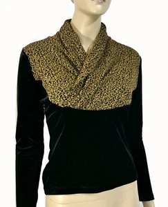Único Top Elástico Años 90 Bodycon Terciopelo Estampado Animal Capucha Sexy Glamour M S/M - Imagen 1 de 6