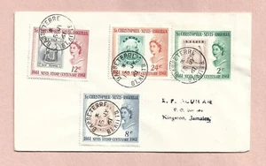 ST CHRISTOPHER NEVIS ANGUILLA 1961 STAMP CENTENARY SET FDC - Picture 1 of 1