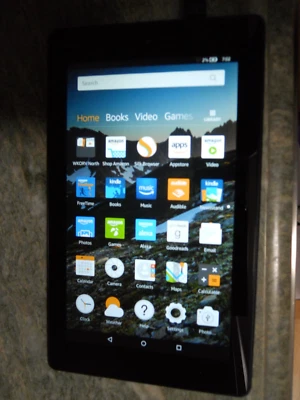 Amazon M8S26G Kindle Fire 7, 9th Gen 16 GB Bluetooth 7” Tablet, Black, AS IS - Image 1 of 4