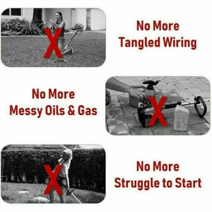 Rechargeable Electric Cordless Garden Grass Trimmer Weed Strimmer UK Plug - Picture 1 of 9