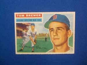 1956 Topps Baseball # 34 Tom Brewer EX ++ tiny stain on back - Picture 1 of 3
