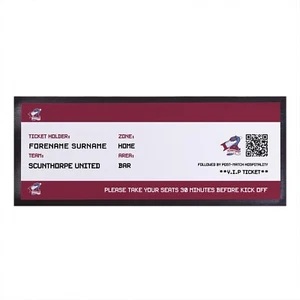 Scunthorpe United FC Officially Licensed - Ticket - Personalised Bar Runner - Picture 1 of 5