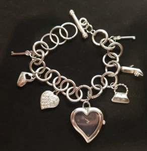 BONGO BG2258 SILBERFARBENES BETTELARMBAND, QUARZ ANALOG DAMENUHR, 8,5", POC - Bild 1 von 12