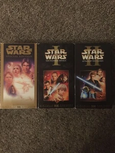 Star Wars 3 VHS Tapes Special Edition, 1 Phantom Menace, 2 Attack Of The Clones - Foto 1 di 10