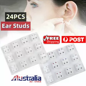24Pcs Earrings Set Medical Earrings Piercing Tool Kits Ear Stud Surgical Steel - Picture 1 of 16