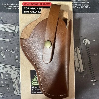 NEW Saddle Mate 6.5" Adjustable Holster Top Grain Buffalo Leather Side Holster - Image 1 of 4