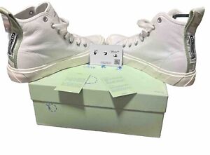 Off-White Mid Top Vulcanized Canvas White Sneakers size 40 size 9 U.S.