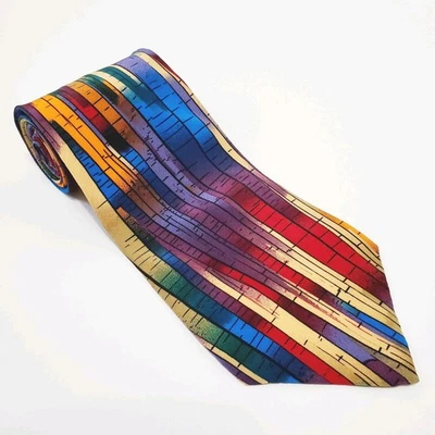 Corbata Molecular Expressions Multicolor Patrón Abstracto Hombre Seda Cuello Corbata Foto 1 de 4