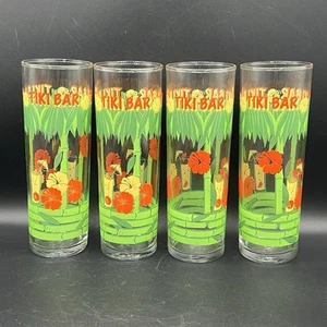 LIbbey Tiki Bar Hawaiano Highball Copas de Cóctel Flor de Hibisco 7” - Juego de 4 - Imagen 1 de 12