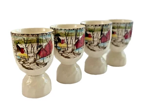 VTG Johnson Brothers Friendly Village Double Egg Cups Set of 4 Made in England - Picture 1 of 12