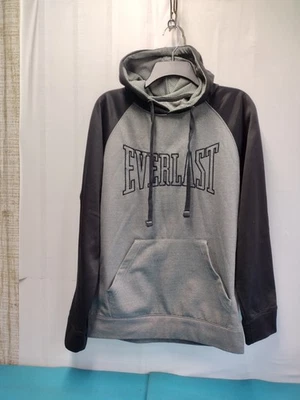 Everlast Sports Men’s Pullover Hoodie Sweatshirt Fleece Lined Black Gray Size S - Image 1 of 4