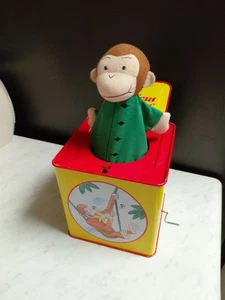 Vintage Curious George Musical Jack in the Box Toy  Working Condition - Picture 1 of 8