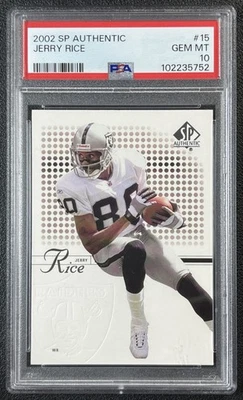 JERRY RICE PSA 10 2002 SP AUTHENTIC #15 RAIDERS 752 - Image 1 of 2