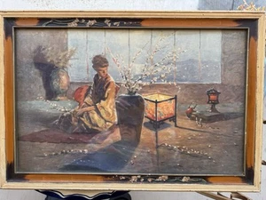 Endre Komaromi Madame Butterfly Art Framed Beautifully Nuveau Vintage So Lovely - Picture 1 of 18