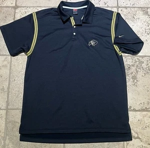 Vintage NIKE Colorado Buffaloes Polo Shirt Mens Large Black Team NCAA - Picture 1 of 5