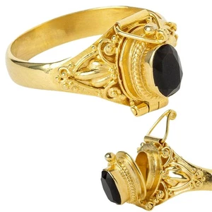 Victorian Trading Co. Gilded Onyx Poison Ring 35158 (9) - Picture 1 of 6