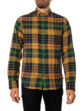GANT Men's Regular Plaid Flannel Check Shirt, Brown