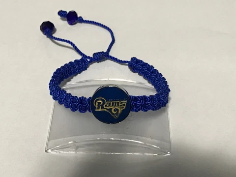 Los Angeles Rams Knotted Bracelet New Adjustable Blue Hand Made Beads New Cover
