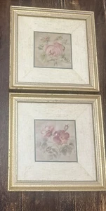 Laura Ashley Cheri Blum Impresiones enmarcadas Flor única y flor doble 9”x9” enmarcado - Imagen 1 de 8