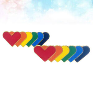 Rainbow Heart Stripe Brooches (10pcs) for Clothes & Bags