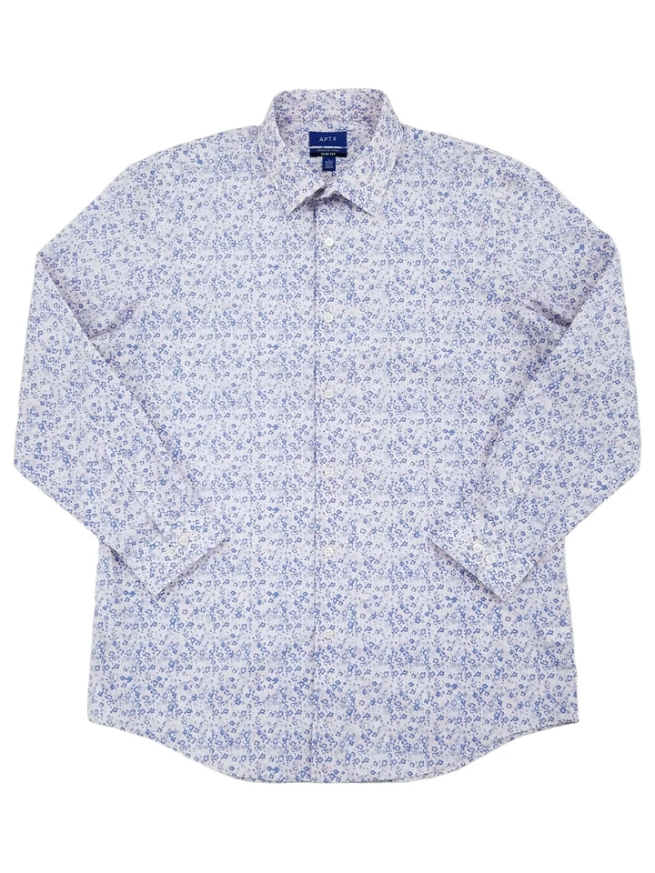 Mens Pink & Blue Floral Premier Flex Slim Fit Long Sleeve Dress Shirt - Image 1 of 1